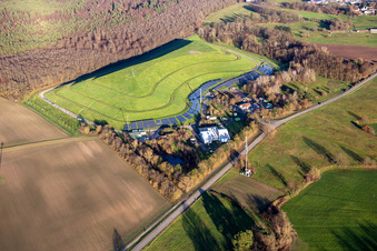 Aerial view of Landfill in Berg in the state Rhineland-Palatinate, Germany