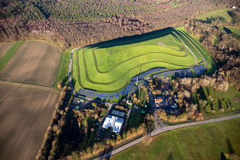Oblique view of Landfill in Berg in the state Rhineland-Palatinate, Germany