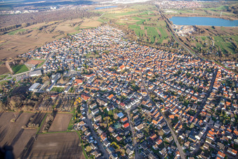 View of the town from the southwest in Hagenbach in the state Rhineland-Palatinate, Germany