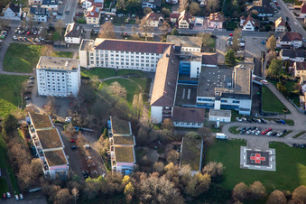 Aerial view of Asklepios Südpfalz Clinics in Kandel in the state Rhineland-Palatinate, Germany