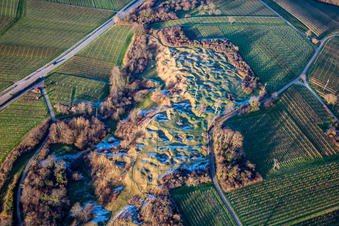 Aerial view of Kleine Kalmit Nature Reserve in the district Arzheim in Landau in der Pfalz in the state Rhineland-Palatinate, Germany