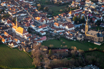 Protestant Church. Catholic Church of St. Ludwig in Edenkoben in the state Rhineland-Palatinate, Germany