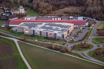 Aerial view of Weber Furniture Store - Kitchens, Sofas, Armchairs, Mattresses in Herxheim bei Landau in the state Rhineland-Palatinate, Germany