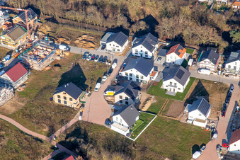 Tulpenweg in the new development area K2 in winter in Kandel in the state Rhineland-Palatinate, Germany