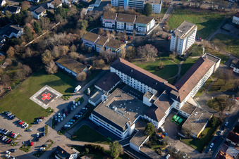 Aerial photograpy of Asklepios Südpfalzklinik in Kandel in the state Rhineland-Palatinate, Germany