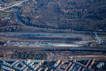Freight station in the district Südstadt in Karlsruhe in the state Baden-Wuerttemberg, Germany