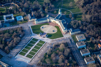 Castle Square at the Badisches Landesmuseum in the castle in the district Innenstadt-West in Karlsruhe in the state Baden-Wuerttemberg, Germany