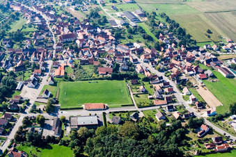 Bird's eye view of Riedseltz in the state Bas-Rhin, France