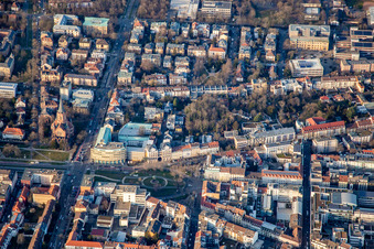 Kaiserplatz and Reinhold-Frank-Straße in the district Weststadt in Karlsruhe in the state Baden-Wuerttemberg, Germany