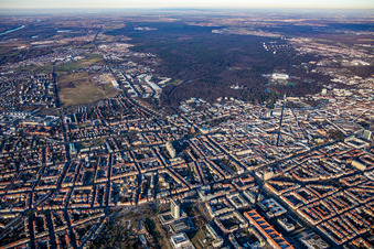 Reinhold-Frank-Straße to Adenauerring in the district Weststadt in Karlsruhe in the state Baden-Wuerttemberg, Germany