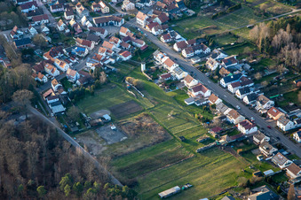 Aerial view of In the Bosch Gardens in the district Schaidt in Wörth am Rhein in the state Rhineland-Palatinate, Germany