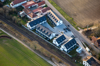 New terraced housing development at Schaidt train station in Steinfeld in the state Rhineland-Palatinate, Germany