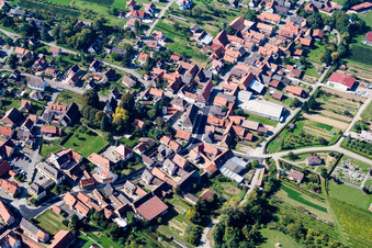 Steinseltz in the state Bas-Rhin, France viewn from the air