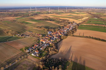 Oblique view of Main Street in Vollmersweiler in the state Rhineland-Palatinate, Germany
