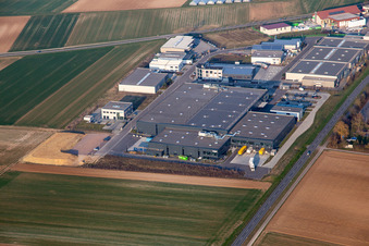 Industrial Park W II from the west in Herxheim bei Landau in the state Rhineland-Palatinate, Germany