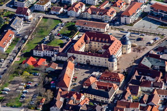 Castle Bad Bergzabern in Bad Bergzabern in the state Rhineland-Palatinate, Germany from above