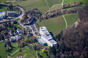 Herb garden, spa park Bad Bergzabern below the Edith Stein Clinic for Neurology in Bad Bergzabern in the state Rhineland-Palatinate, Germany