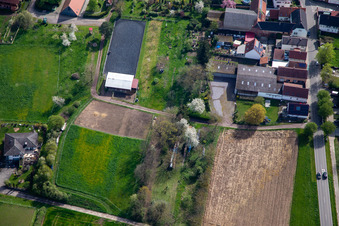 Riding facility at the cemetery in Winden in the state Rhineland-Palatinate, Germany from above