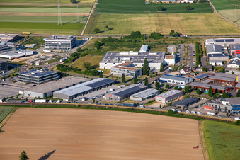 Industrial area north in the Speyer Valley in Rülzheim in the state Rhineland-Palatinate, Germany