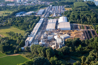 Aerial view of Rheinspan GmbH & Co. KG in Germersheim in the state Rhineland-Palatinate, Germany