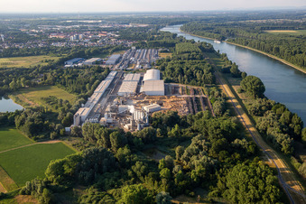 Aerial photograpy of Rheinspan GmbH & Co. KG in Germersheim in the state Rhineland-Palatinate, Germany