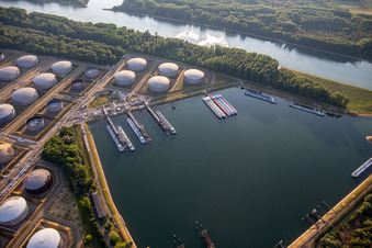 MIRO oil port in the district Knielingen in Karlsruhe in the state Baden-Wuerttemberg, Germany