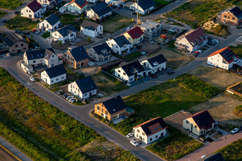 Aerial photograpy of New development area Veilchenweg in Kandel in the state Rhineland-Palatinate, Germany
