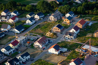 Aerial photograpy of New development area Rosenweg in Kandel in the state Rhineland-Palatinate, Germany