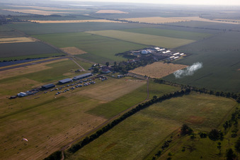 Aerial view of Airport Ballenstedt in the district Asmusstedt in Ballenstedt in the state Saxony-Anhalt, Germany