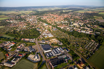 Magdeburger Straße commercial area in Quedlinburg in the state Saxony-Anhalt, Germany
