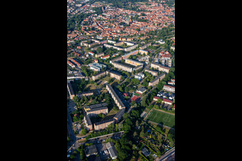 Apartment blocks Birkenstr in Quedlinburg in the state Saxony-Anhalt, Germany
