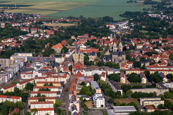 Cathedral and Cathedral Treasury Halberstadt from the east in Halberstadt in the state Saxony-Anhalt, Germany