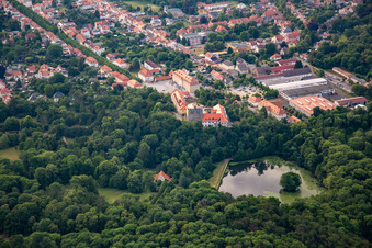 Castle pond, castle and castle park Ballenstedt eV in Ballenstedt in the state Saxony-Anhalt, Germany