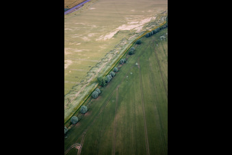 Aerial view of Course of the Getel stream in the district Radisleben in Ballenstedt in the state Saxony-Anhalt, Germany