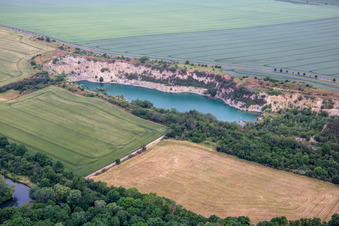 Quarry lake at Bahnhofstr in the district Ermsleben in Falkenstein in the state Saxony-Anhalt, Germany