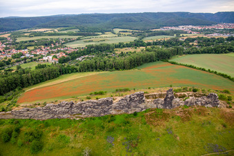 Oblique view of Devil's Wall (Königstein) in the district Weddersleben in Thale in the state Saxony-Anhalt, Germany