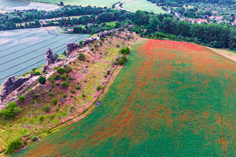 Devil's Wall (Königstein) in the district Weddersleben in Thale in the state Saxony-Anhalt, Germany seen from above