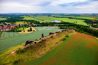 Aerial photograpy of Devil's Wall middle stones in the district Weddersleben in Thale in the state Saxony-Anhalt, Germany