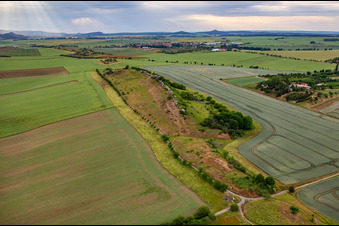 Oblique view of Devil's Wall middle stones in the district Weddersleben in Thale in the state Saxony-Anhalt, Germany