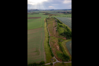 Devil's Wall middle stones in the district Weddersleben in Thale in the state Saxony-Anhalt, Germany from above