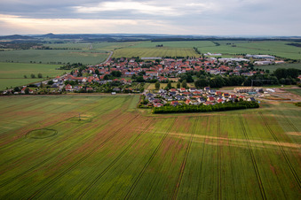Aerial view of From the south in the district Warnstedt in Thale in the state Saxony-Anhalt, Germany