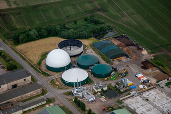 Aerial view of Pig fattening facility Ballenstedt GbR in the district Asmusstedt in Ballenstedt in the state Saxony-Anhalt, Germany
