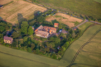 Aerial view of Hostel Forsthaus Friedrichshohenberg in the district Ermsleben in Falkenstein in the state Saxony-Anhalt, Germany