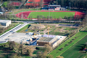 Multi-purpose hall construction site in Kandel in the state Rhineland-Palatinate, Germany