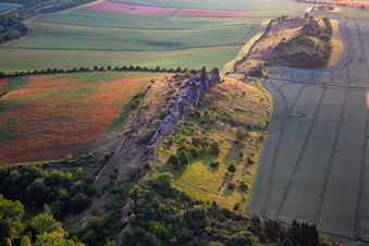 Devil's Wall (Königstein) from the east in the district Weddersleben in Thale in the state Saxony-Anhalt, Germany
