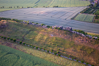 Oblique view of Devil's Wall middle stones from the southeast in the district Weddersleben in Thale in the state Saxony-Anhalt, Germany