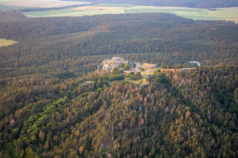 Aerial view of Regenstein Castle and Fortress in Blankenburg in the state Saxony-Anhalt, Germany