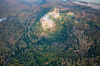 Regenstein Castle and Fortress in Blankenburg in the state Saxony-Anhalt, Germany seen from above