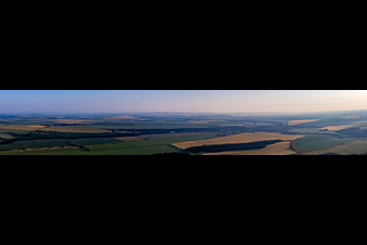 Harz foreland panorama in the district Ermsleben in Falkenstein in the state Saxony-Anhalt, Germany