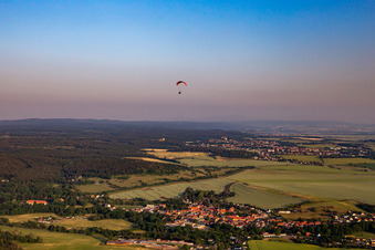 Aerial view of District Meisdorf in Falkenstein in the state Saxony-Anhalt, Germany